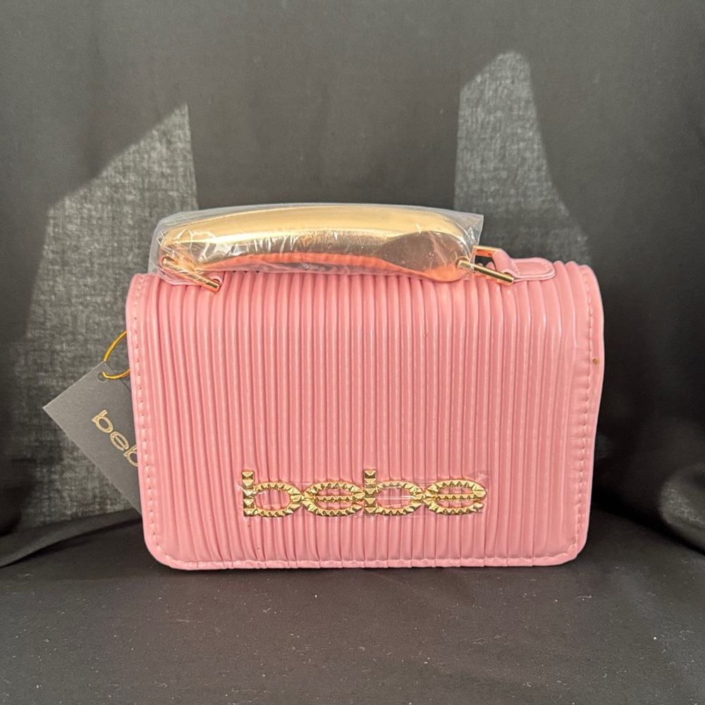 Bebe Pink Ribbed Mini Bag
